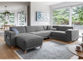 Colțar gri extensibil/cu spațiu de depozitare (cu colț pe partea dreaptă/în formă de "U") Classy Sophie – Miuform