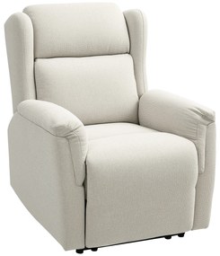 HOMCOM Fotoliu de relaxare, Fotoliu capitonat reglabil cu suport pentru picioare, înclinare 160°, Aspect de in, asamblare rapidă, Bej | Aosom Romania