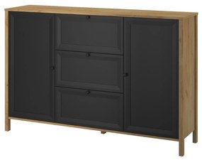 Comodă Bruselas 2 (stejar craft auriu + negru) . 1116782