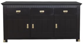 Bufet 3 Usi Si 3 Sertare Saint Tropez New, Vopsit Negru, 173.8 cm