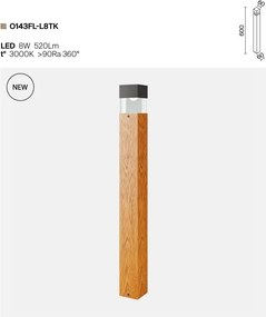 Stalp exterior LED IP65 Quadra H-60cm