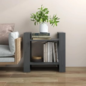 vidaXL Bibliotecă/Separator cameră, gri, 60x35x57 cm, lemn masiv pin