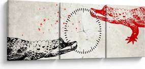 Tablou - Crocodili (cu ceas) (90x30 cm)