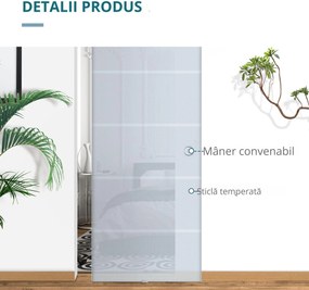 HOMCOM usa glisanta sticla cu sina,90x205x0.8 cm | Aosom Romania