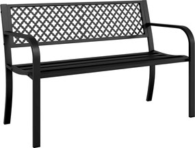 vidaXL Bancă de grădină, negru, 119 cm, oțel
