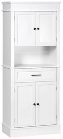 HOMCOM Bufet de cuisine armoire de cuisine multi-rangements 2 dulapuri 2 uși sertar nișă MDF panouri particule E1 alb | Aosom Romania