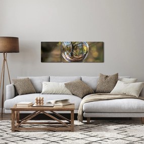 Tablou - Reflecție intr-o sferă transparentă (cu ceas) (90x30 cm)