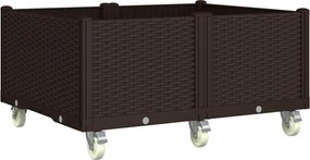 vidaXL Jardinieră de grădină cu picioare, maro, 100x80x54 cm, PP