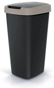 Coș de gunoi cu capac colorat, 25 l, maro/negru