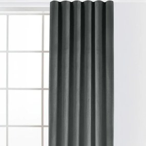 decoDoma Draperie catifelată FILUMI gri închis 140 x 250 cm 1 buc