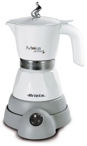 Cafetiera electrica Ariete MOKA AROMA 1358/10, 400W, 4 cesti, Utilizare fara fir, Baza rotativa la 360°, Alb