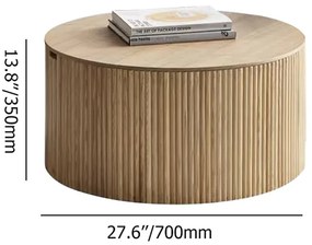 Masuta de cafea rotunda cu efect de lemn in stil japandi DEPRIMO 43087 by Deprimo