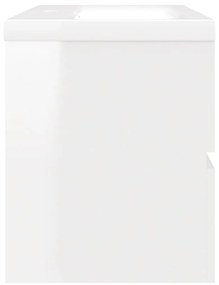 Dulap cu chiuveta incorporata, alb extralucios, PAL Alb foarte lucios, 80 x 38.5 x 45 cm, fara oglinda