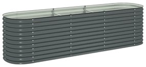 Strat inaltat de gradina, gri, 320 x 80 x 81 cm otel galvanizat 1, Gri, 320 x 80 x 81 cm