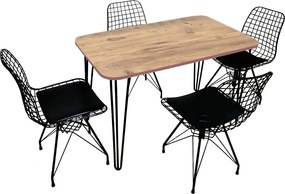 Masa bucatarie  texturata, Serena Homs 70 x 110 cm, stejar/negru