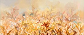 Tablou - Frunze în culori de toamnă, pictură în ulei (120x50 cm)