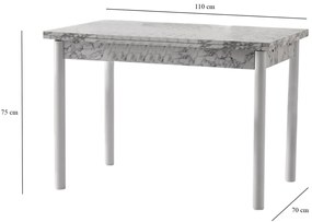 Masă de sufragerie Polo White Grey