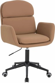 HR480K Scaun Caramel Piele Ecologica Premium Soft cu Bază Neagră