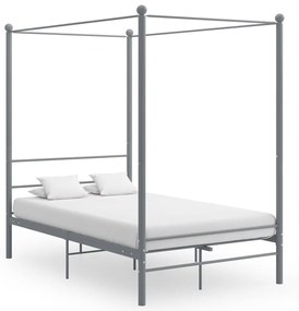 325059 vidaXL Cadru de pat cu baldachin, gri, 120x200 cm, metal
