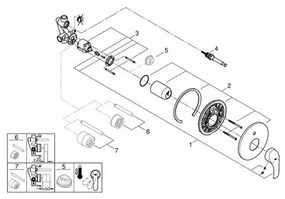 Baterie cada - dus incastrata Grohe Eurosmart New crom cu corp incastrat