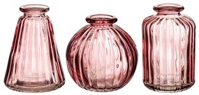 Set 3 vaze din sticlă Sass &amp; Belle Bud, roz