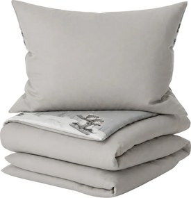 Lenjerie de pat 3D din bumbac Renforce FROSTY gri, 100% bumbac Dimensiune lenjerie de pat: 80 x 80 cm | 135 x 200 cm