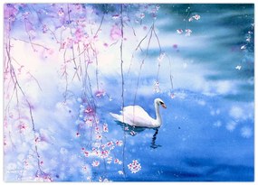 Tablou pe sticlă - Lacul magic (70x50 cm)