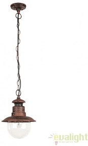 Pendul, Lustra cu protectie IP44 de exterior, diametru 21,5cm, finisaj maro antic, Odessa 8164 RX