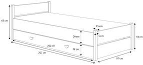 Pat pentru copii 200x90 cm. 1052341
