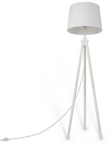 Lampadar, Lampa de podea cu trepied din lemn Calvin alb