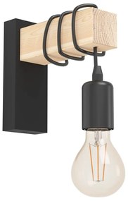 Aplică de perete neagră/în culoare naturală TOWNSHEND – EGLO