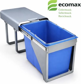 Cos gunoi incorporabil Ekko Front 40 Ecomax, cu extragere automata, 1 x 34 l Polipropilena cu fibra de sticla, A:466 mm; H:365 mm; L:355 mm, Gri