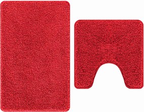 vidaXL Set de mochete anti-derapante pentru baie 2 pcs Roșu PP