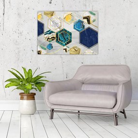 Tablou pe sticlă - Compoziție de marmură (70x50 cm)