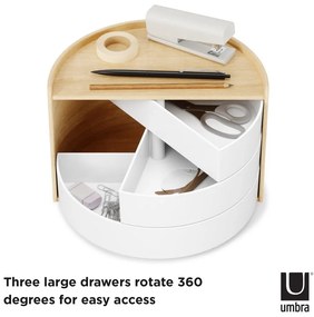 Organizator de baie în culoare naturală rotativ Moona – Umbra