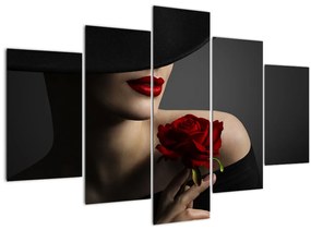 Tablou - Femeia cu flori (150x105 cm)