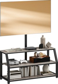 HOMCOM Comodă TV cu suport pentru televizoare până la 182,9 cm, comodă TV cu 2 rafturi deschise, 110x43x150cm, gri | Aosom Romania