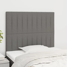 vidaXL Tăblii de pat, 2 buc, gri închis, 100x5x78/88 cm, textil