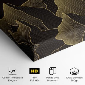 Tablou Canvas, 40x80cm, Dormitor si Living, Peisaje, Munti, Gold Shiny Moon