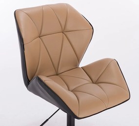 HR212CROSS SCAUN NEGRU ȘI CARAMEL cu Bază Neagră