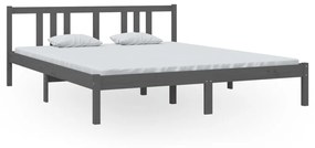 814896 vidaXL Cadru de pat, gri, 160x200 cm, lemn masiv de pin