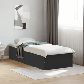 vidaXL Cadru de pat, negru, 75x190 cm, lemn prelucrat