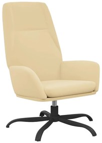 341375 vidaXL Scaun de relaxare, alb crem, catifea