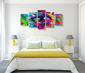 Tablou 5-piese ochiul uman în stil pop-art