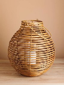 Suport lumanare natur din rattan H23cm Vagabond
