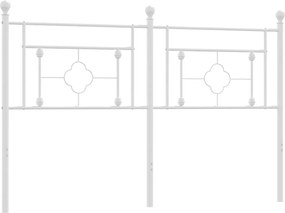 vidaXL Tăblie de pat de schimb metalică, alb, 150 cm