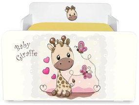 Pat copii Girafa 2-12 ani cu sertar si saltea inclusa