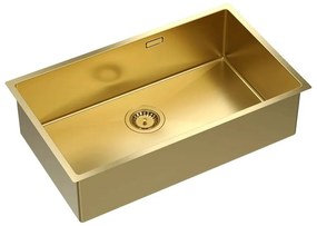 Chiuveta inox sub blat Quadron Unique Anthony 80 finisaj auriu 74x44 cm
