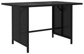 vidaXL Masă de grădină, negru, 110x70x65 cm, poliratan