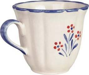 Cană din ceramică pictată manual, Ø 10,5 x H 9,5 cm, albastru, „Esther Wildflower"